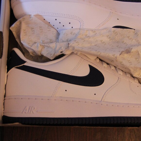 Nike Air Force 1 '07 White Midnight Navy (2024) (Size 11.5M) - Picture 2 of 5